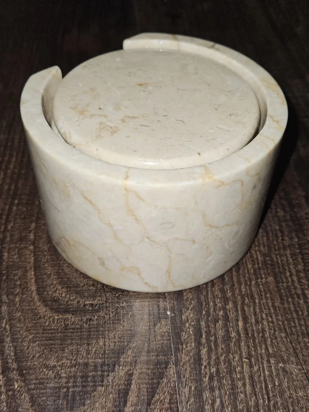Marble Coasters Set Of 6 With Matching Round Caddy